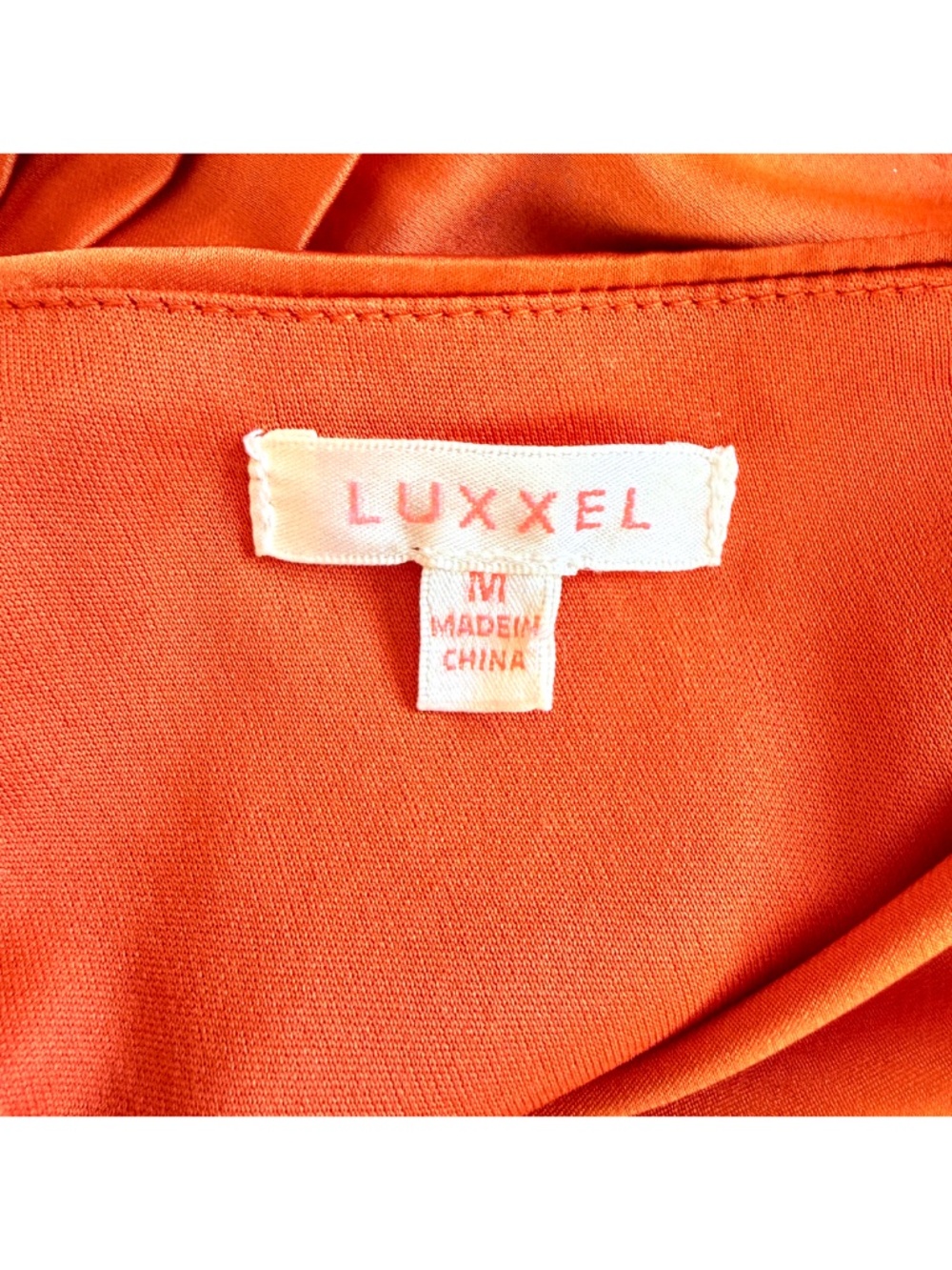 Sultry Flamenco Orange Satin One Shoulder Cutout Ruffle Formal Gown Luxxel Sz M - Picture 12 of 17